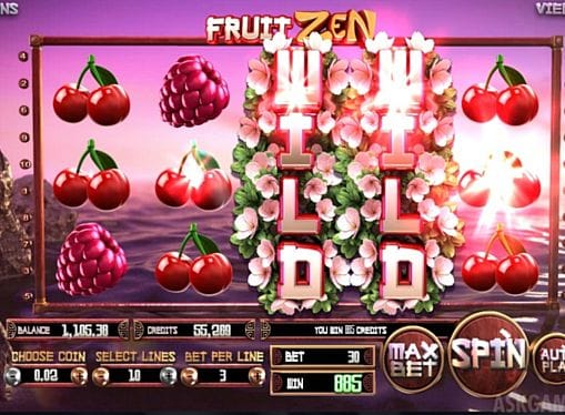 Комбинация с диким знаком в онлайн автомате Fruit Zen